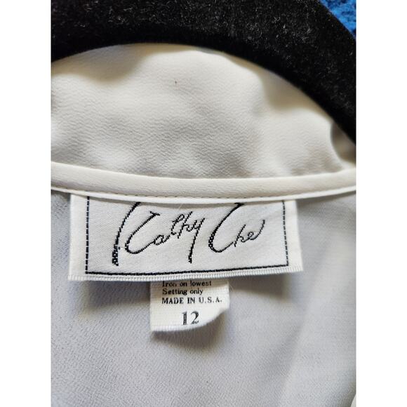 Vintage Kathy Che White Beaded Blouse-12 - Picture 8 of 8